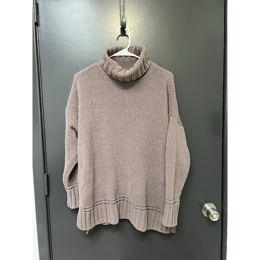 Aerie Women's Oversized Turtleneck Chunky Plush Knit Sweater size XS/TP